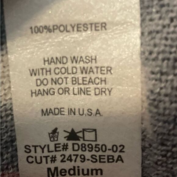 PEACH LOVE CREAM CALIFORNIA Chevron Dress Blue Pink Black White Size M - Picture 9 of 9